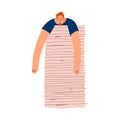 Chronic fatigue concept. Professional burnout. The man is tired and sleeps on a pile of papers. Vector illustration