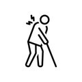 Black line icon for Chronic, pain and arthritis Royalty Free Stock Photo