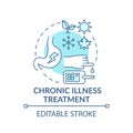 Chronic illness treatment blue concept icon