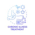 Chronic illness treatment blue gradient concept icon