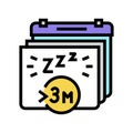 chronic insomnia color icon vector illustration