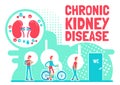 Chronic kidney disease poster flat vector template