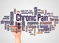 Chronic pain word cloud and hand with marker concept Royalty Free Stock Photo