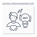 Chronic stress line icon