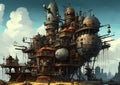 Chronicles of a Floating Island: A Fusion of Air Ships, Villages