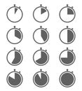 Timers graphic icons set Royalty Free Stock Photo