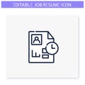 Chronological resume line icon. Editable