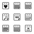 Chronological table icons set, simple style