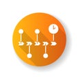 Chronology yellow flat design long shadow glyph icon