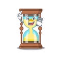 Chronometer cartoon with character speaking on phone