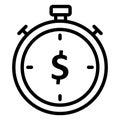 Chronometer, dollar Vector Icon which can easily modify Royalty Free Stock Photo