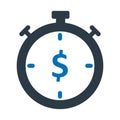 Chronometer, dollar Vector Icon which can easily modify Royalty Free Stock Photo