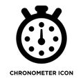 Chronometer icon vector isolated on white background, logo concept of Chronometer sign on transparent background, black filled Royalty Free Stock Photo