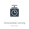 Chronometer running icon vector. Trendy flat chronometer running icon from measurement collection isolated on white background.