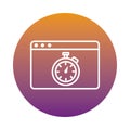 Chronometer timer in webpage template block style icon Royalty Free Stock Photo
