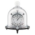 Chronometer under glass bell, save time concept. 3D rendering Royalty Free Stock Photo