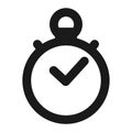 Chronometr or stopwatch outline icon. Fast time, timestamp vector illustration