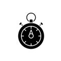 Chronoscope black icon, vector sign on isolated background. Chronoscope concept symbol, illustration Royalty Free Stock Photo