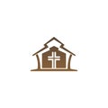 Chruch icon logo sign vector design illustration