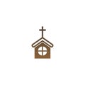 Chruch icon logo sign vector design illustration