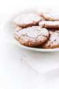 Chrunchy cookies dusted with icing sugar Royalty Free Stock Photo