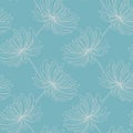 Chrysanthemum floral hand drawn seamless pattern Royalty Free Stock Photo