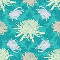 Chrysanthemum flower seamless pattern Royalty Free Stock Photo