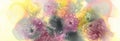 Chrysanthemum flowers watercolor background. Abstract salt made marble background.