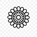Chrysanthemum vector linear icon isolated on transparent background, Chrysanthemum transparency concept can be used for web and mo