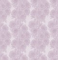 Chrysanthemums seamless pattern in lavender color