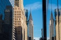 Chrysler Building at daylight with moon in winter afternoon Royalty Free Stock Photo