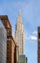 Chrysler Building, New York City with clear sky, view from low angle Royalty Free Stock Photo