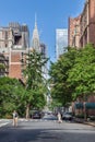 View Along East 43rd Street Towards the Chrysler Building in Midtown New York City.