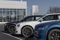 Chrysler 300 display at a Stellantis dealership. Chrysler offers the 300 in Touring, Touring L, S and C models Royalty Free Stock Photo