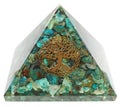 Turquoise Chrysocholla Gemstone Orgone Healing Pyramid Royalty Free Stock Photo