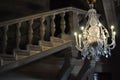 Chrystal chandelier in baroque staircase Royalty Free Stock Photo