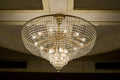 Chrystal chandelier close-up with copy space Royalty Free Stock Photo