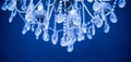 Chrystal chandelier close-up. Glamour background with copy space