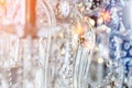 Chrystal chandelier close-up. Glamour background with copy space Royalty Free Stock Photo