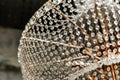 Chrystal chandelier close-up in loft interior Royalty Free Stock Photo
