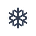 ChSnowflake icon. Black silhouette snow flake sign, isolated on white background. Flat design. Symbol of winter, frozen