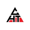 CHT triangle letter logo design with triangle shape. CHT triangle logo design monogram. CHT triangle vector logo template with red Royalty Free Stock Photo