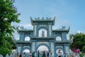 Chua Linh Ung temple and tourist people in Da Nang, Vietnam