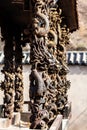 Chuandixia, Hebei province, China: dragon shaped columns in Guandi temple