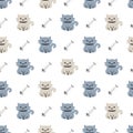 Chubby Cat Companion Delights Vector Seamless Pattern