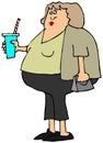 Chubby girl holding a soda cup