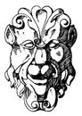 Chubby Grotesque Mask was designed during the German Renaissance, vintage engraving