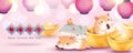 Chubby hamster new year banner