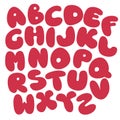 The chubby letters. Alphabet for print and digital. Children s theme, school design. Vector Royalty Free Stock Photo