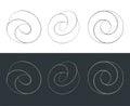 Chubby mobius strip symbols set Royalty Free Stock Photo